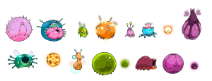 Line up of Alien Bugs